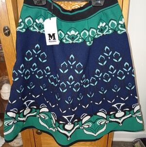 Missoni A-Line Skirt in Blue and Green